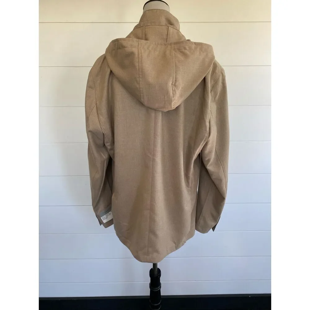GIASONE Austin Hood Detachable Casual Blazer Jacket Camel Sport Coat Sz 44 R NEW - Picture 6 of 11